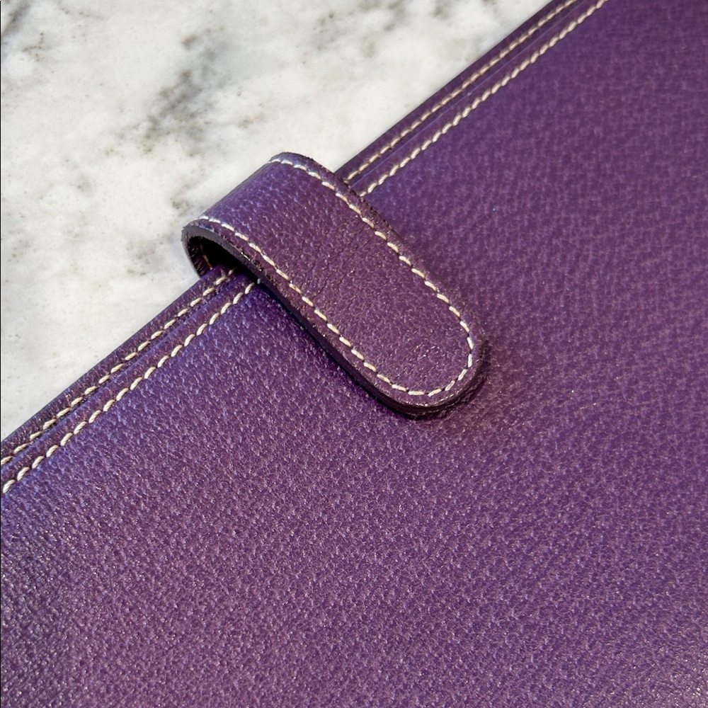 LAI Made in Italy Genuine Leather Wallet in Plum Purple - Picture 2 of 8